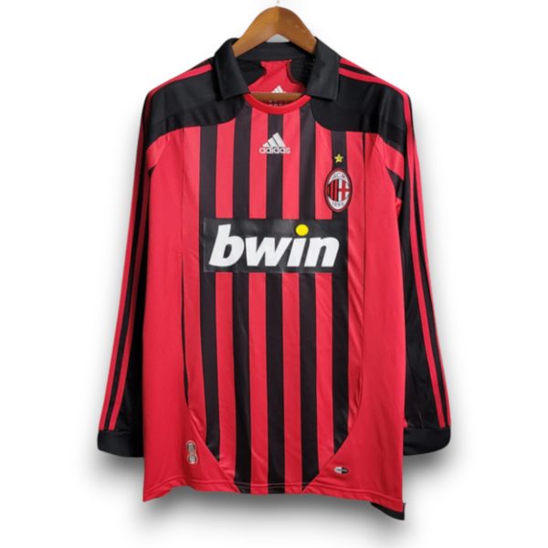 Camiseta AC Milan 2007-2008 Local Manga Larga