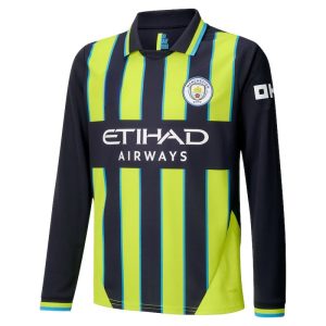 Camiseta Manchester City 2024-2025 Visitante Manga Larga – Version Pro Player